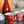 My House by Marine vintage Sake Set Porcelain Red Sake Set with 3 Delicate Hand Painted Floral Cups and Woven Basket