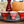My House by Marine vintage Sake Set Porcelain Red Sake Set with 3 Delicate Hand Painted Floral Cups and Woven Basket