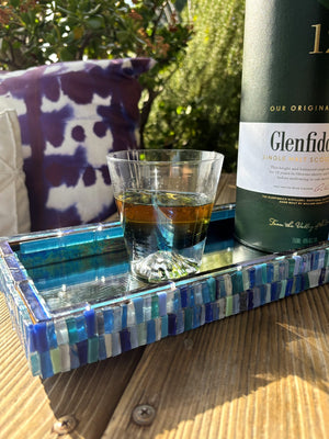 My House by Marine Water/Juice Glasses Hand Blown Luxury Ombré teal Crystal Glasses for the Contemporary Table