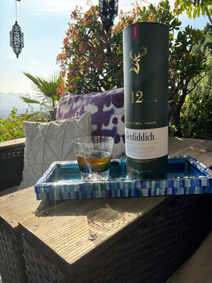 My House by Marine Water/Juice Glasses Hand Blown Luxury Ombré teal Crystal Glasses for the Contemporary Table