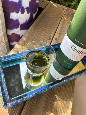 My House by Marine Water/Juice Glasses Hand Blown Luxury Ombré teal Crystal Glasses for the Contemporary Table