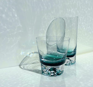 My House by Marine Water/Juice Glasses Hand Blown Luxury Ombré teal Crystal Glasses for the Contemporary Table