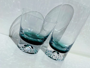 My House by Marine Water/Juice Glasses Hand Blown Luxury Ombré teal Crystal Glasses for the Contemporary Table
