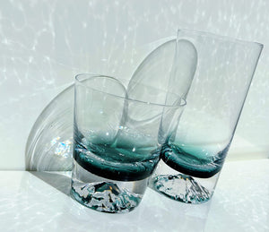 My House by Marine Water/Juice Glasses Hand Blown Luxury Ombré teal Crystal Glasses for the Contemporary Table