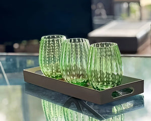 My House by Marine Water/Juice Glasses Hand Blown White Dot Colorful Glassware Tumbler Sets