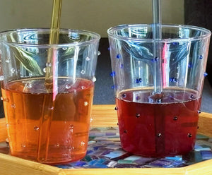 My House by Marine Water/Juice Glasses Modern Hand-blown Tumbler Sets with 3D Dots for the Modern Table