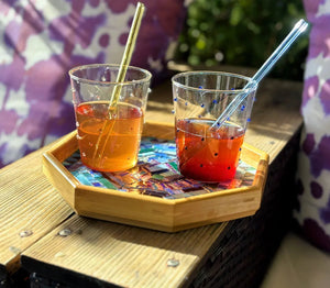 My House by Marine Water/Juice Glasses Modern Hand-blown Tumbler Sets with 3D Dots for the Modern Table
