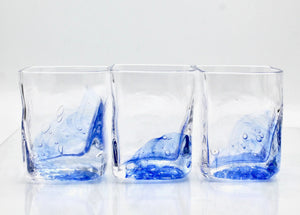 My House by Marine whiskey glasses Contemporary Japanese Large Blue Luxury Crystal Whiskey Glass