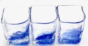 My House by Marine whiskey glasses Contemporary Japanese Large Blue Luxury Crystal Whiskey Glass