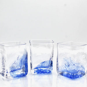 My House by Marine whiskey glasses Contemporary Japanese Large Blue Luxury Crystal Whiskey Glass