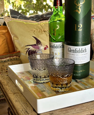 My House by Marine whiskey glasses Deep Purple Traditional Japanese Style Crystal Hand Cut Glass