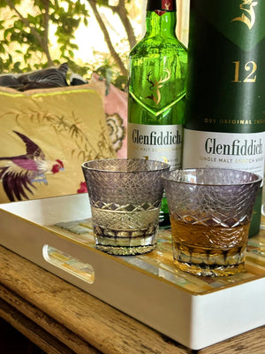 My House by Marine whiskey glasses Deep Purple Traditional Japanese Style Crystal Hand Cut Glass