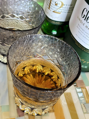 My House by Marine whiskey glasses Deep Purple Traditional Japanese Style Crystal Hand Cut Glass