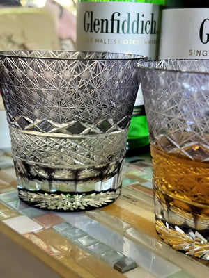 My House by Marine whiskey glasses Deep Purple Traditional Japanese Style Crystal Hand Cut Glass
