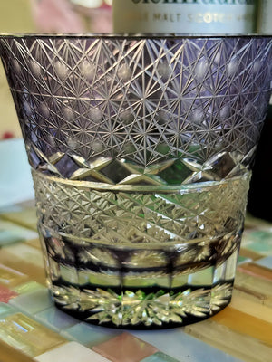 My House by Marine whiskey glasses Deep Purple Traditional Japanese Style Crystal Hand Cut Glass