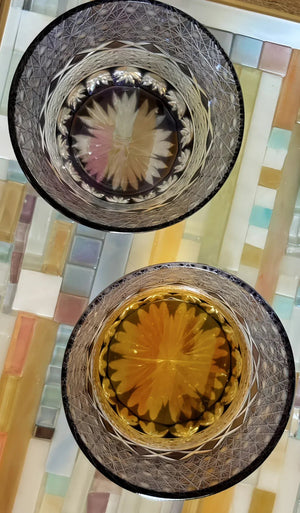 My House by Marine whiskey glasses Deep Purple Traditional Japanese Style Crystal Hand Cut Glass