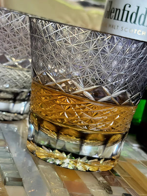My House by Marine whiskey glasses Deep Purple Traditional Japanese Style Crystal Hand Cut Glass