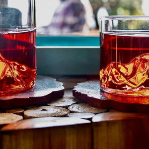 My House by Marine whiskey glasses Elegant Whiskey Tumbler With Inside Mountain Motif- Set for Cocktail Lovers and Father’s Day Gift
