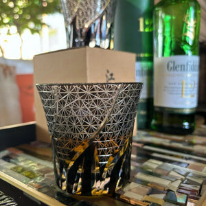 My House by Marine whiskey glasses Traditional Japanese Style Crystal Hand Cut Glass in Black