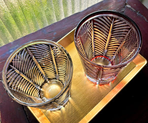 My House by Marine whiskey glasses Traditional Japanese Style Crystal Hand Cut Glass in Ink Black or Ruby Red
