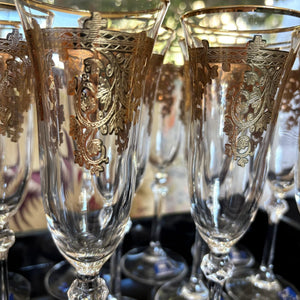 My House by Marine Wine glasses sets Vintage Italian Crystal Champagne Flutes for Elegant Table Decor_Set of 11